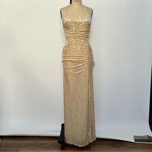 Luxxel Cream Leopard Print Maxi Dress